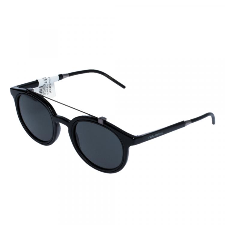 Pre Owned Dolce & Gabbana Grey/Black DG6116 Sunglasses