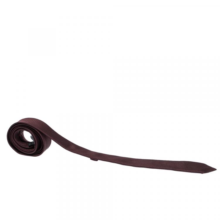 مملوكة مسبقًا Dolce & Gabbana Bordeaux Silk Jacquard Blade Tie