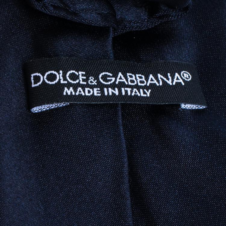 Pre Owned Dolce & Gabbana Midnight Blue Silk Satin Tie