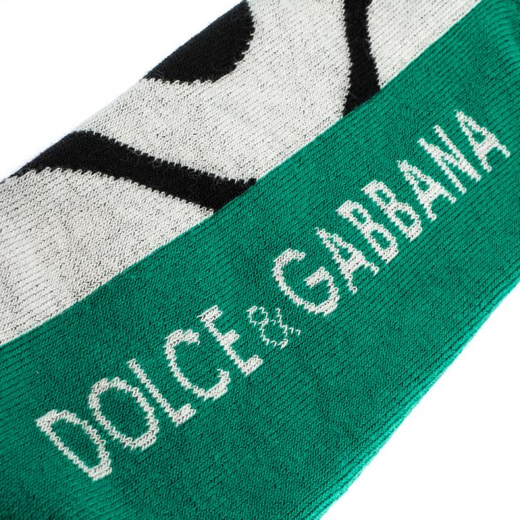 Pre Owned Dolce & Gabbana Multicolor DG Mania Print Stretch Cotton Jacquard Socks XL