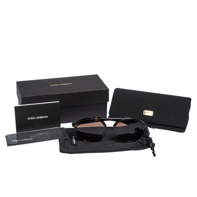 Pre Owned Dolce & Gabbana Havana/Brown DG4351F Sunglasses