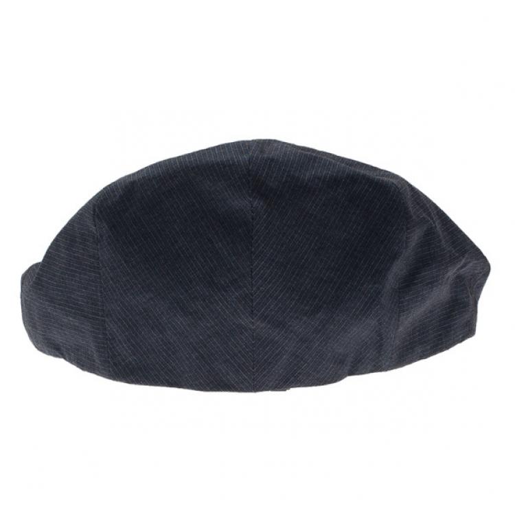 Pre Owned Dolce and Gabbana Grey Striped Cap Size 58