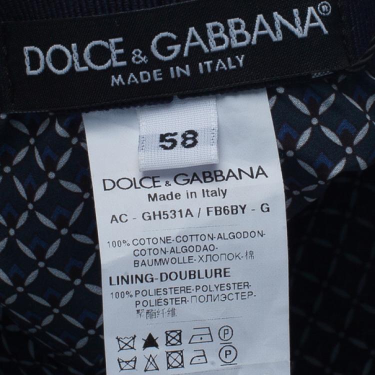 Pre Owned Dolce and Gabbana Grey Striped Cap Size 58