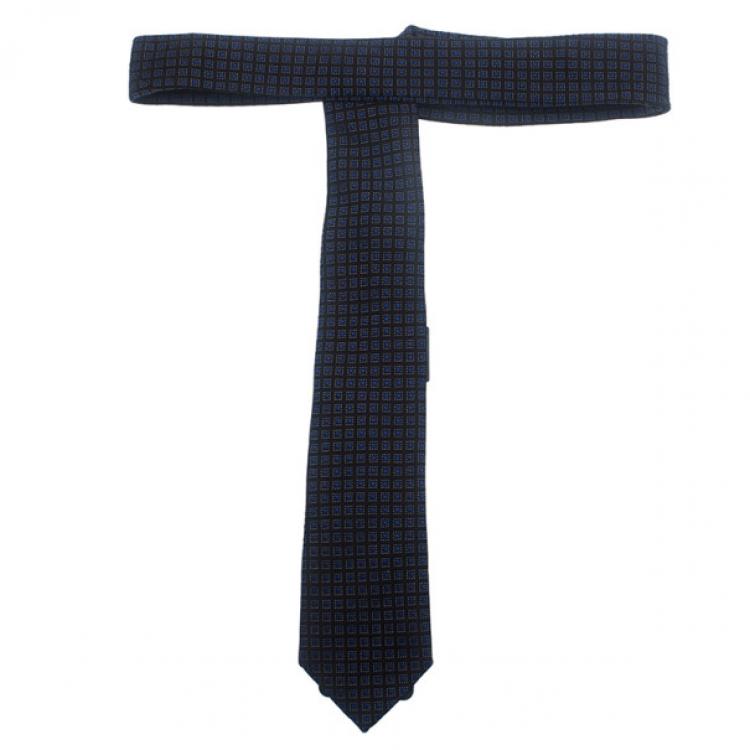 Pre Owned Dolce and Gabbana Black Printed Silk Tie