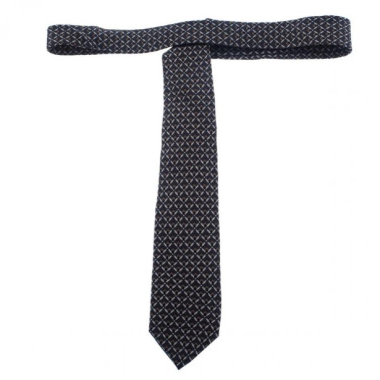 Pre Owned Dolce and Gabbana Grey Printed Tie