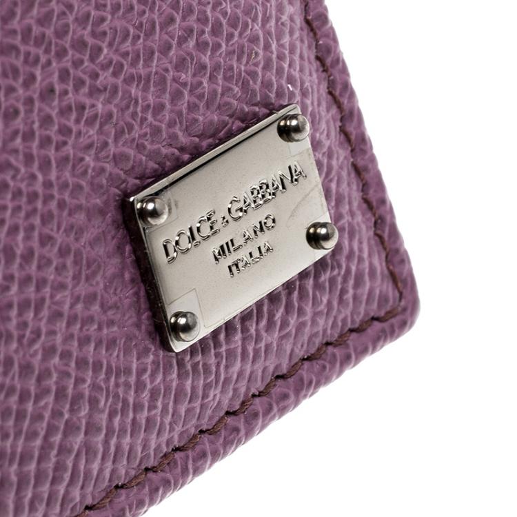 Pre Owned Dolce and Gabbana Lilac Leather Bifold Wallet 