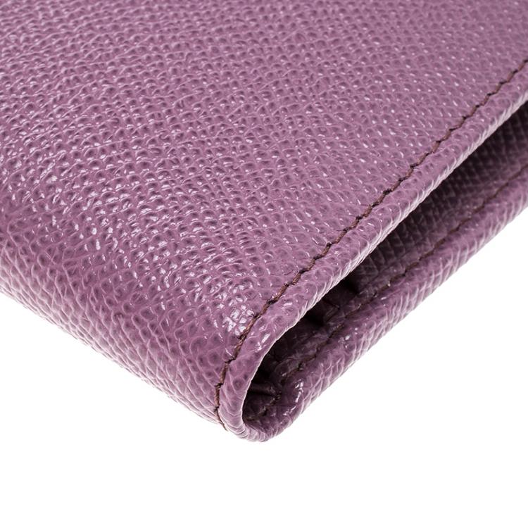Pre Owned Dolce and Gabbana Lilac Leather Bifold Wallet 