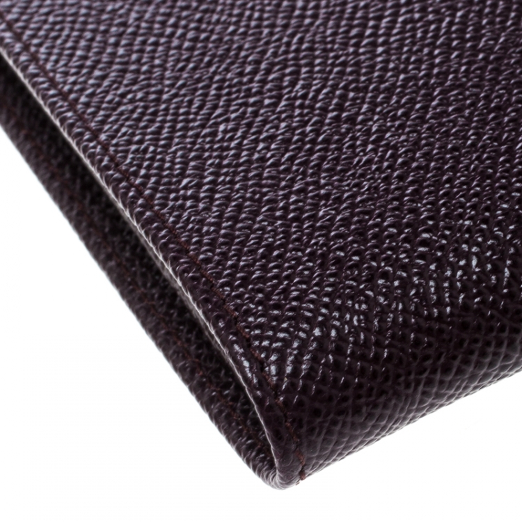 Pre Owned Dolce & Gabbana Burgundy Leather Bifold Wallet