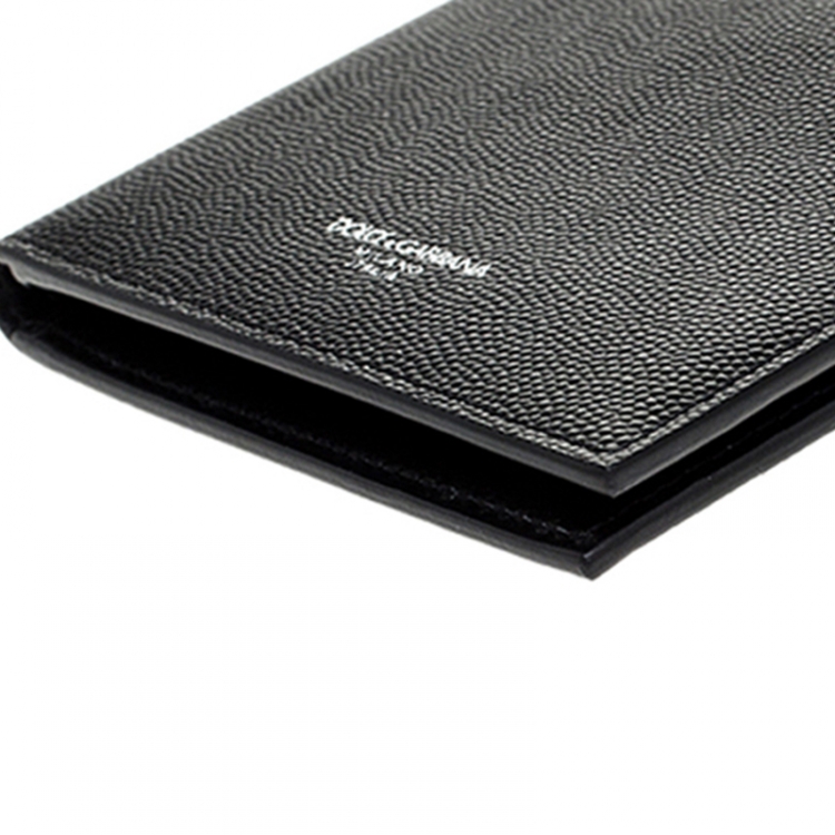 Pre Owned Dolce & Gabbana Black Leather Bifold Wallet