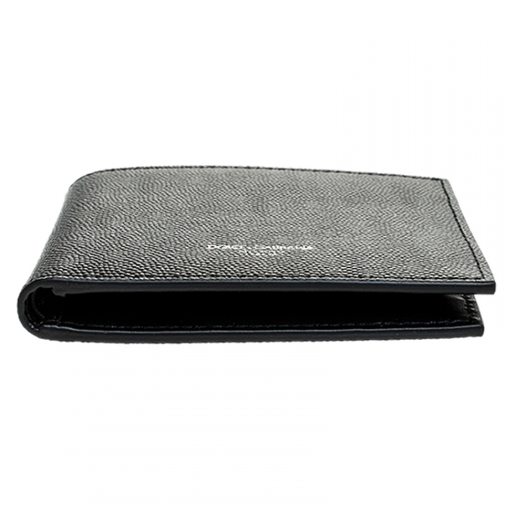 Pre Owned Dolce & Gabbana Black Leather Bifold Wallet