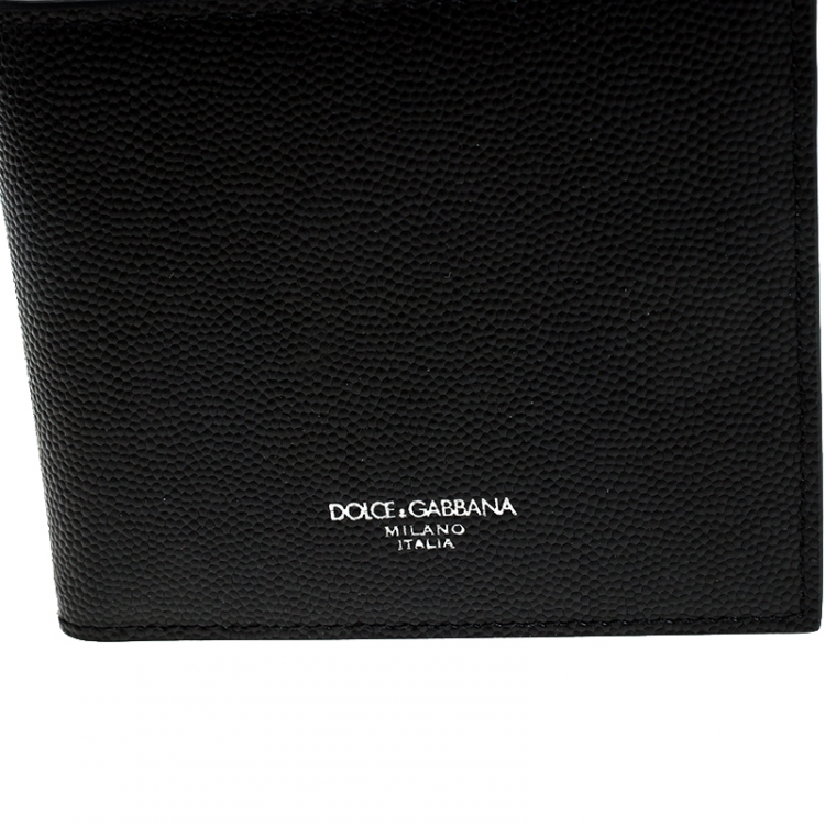 Pre Owned Dolce & Gabbana Black Leather Bifold Wallet