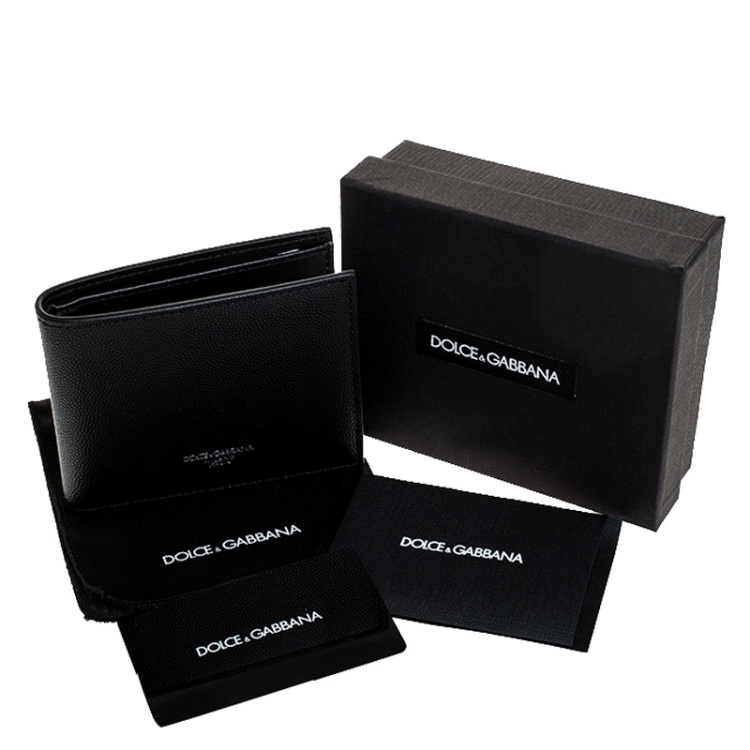 Pre Owned Dolce & Gabbana Black Leather Bifold Wallet