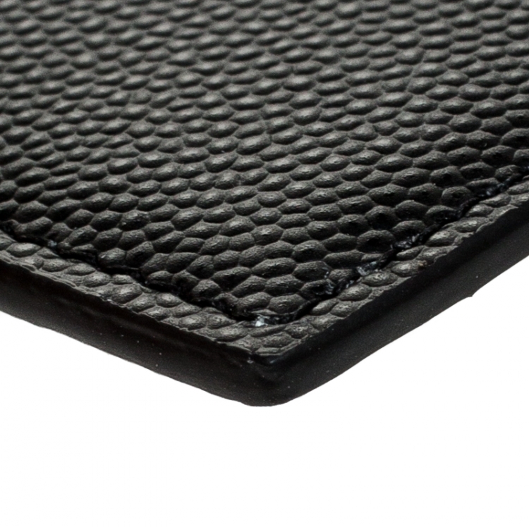Pre Owned Dolce and Gabbana Black Vitello Leather Card Holder