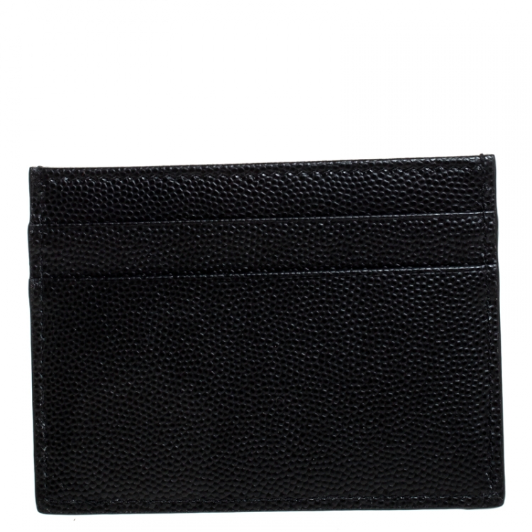 Pre Owned Dolce and Gabbana Black Vitello Leather Card Holder