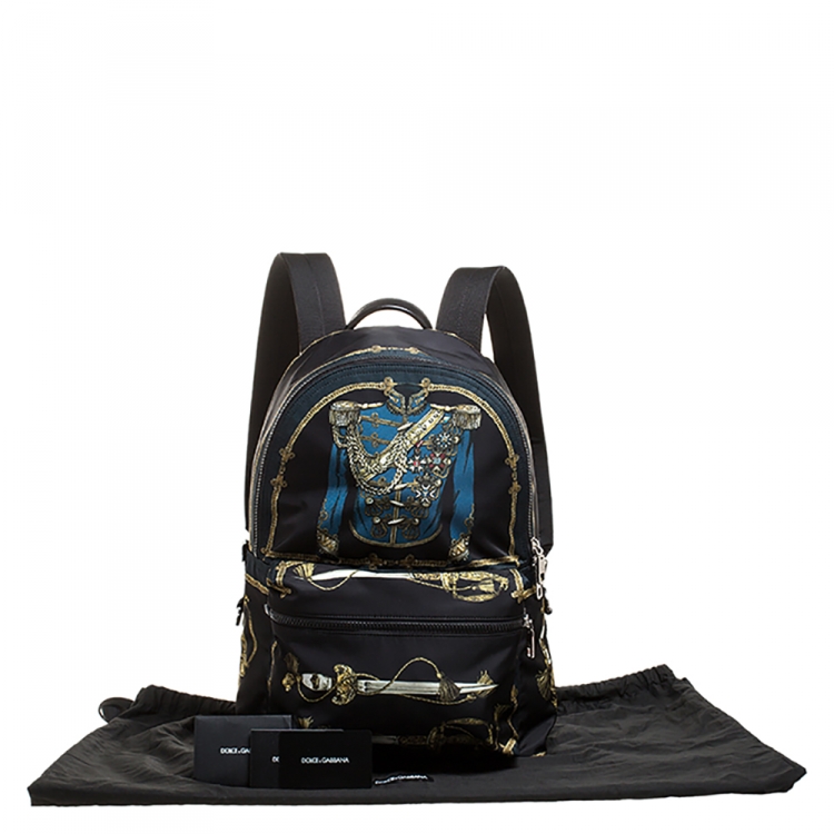 Pre Owned Dolce & Gabbana Black Nylon Knight Uniform Backpack