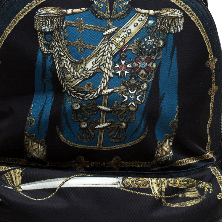 Pre Owned Dolce & Gabbana Black Nylon Knight Uniform Backpack