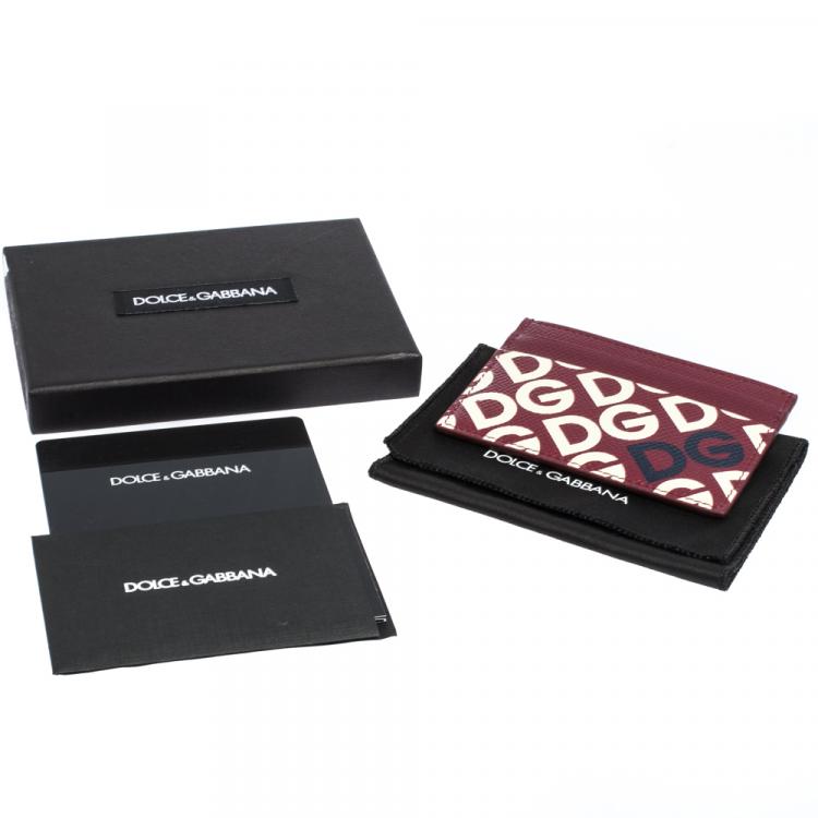 Pre Owned Dolce & Gabbana Multicolor DG Mania Print Leather Card Holder