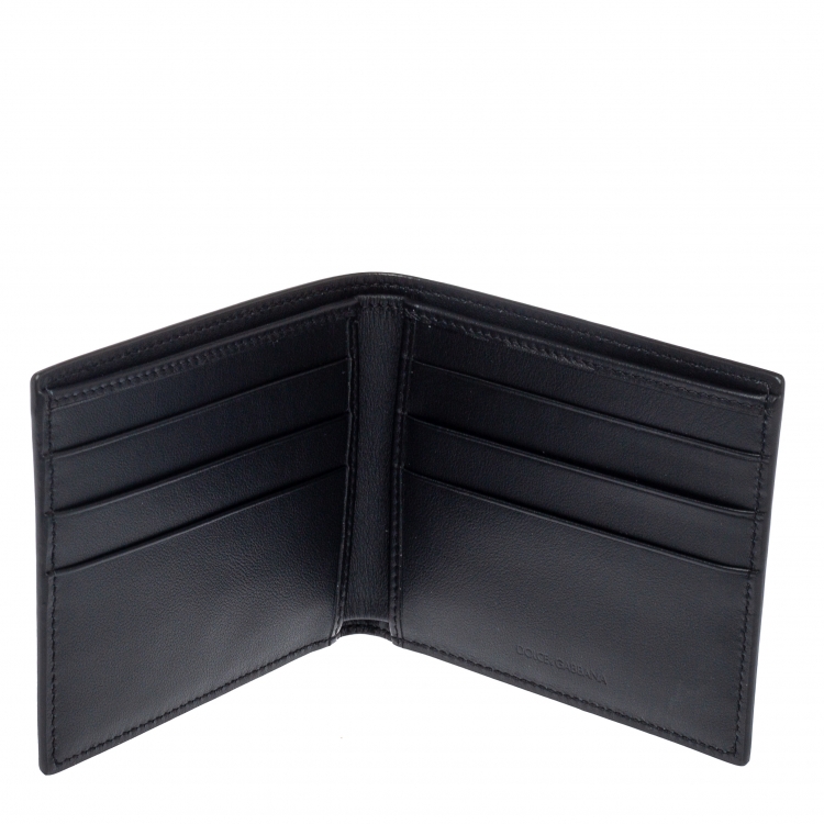 Pre Owned Dolce & Gabbana Logo Print Leather Bifold Wallet