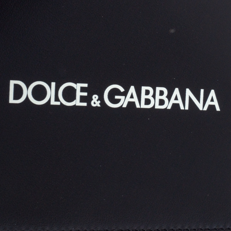 Pre Owned Dolce & Gabbana Logo Print Leather Bifold Wallet