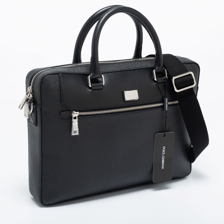 Pre Owned Dolce & Gabbana Black Leather Briefcase