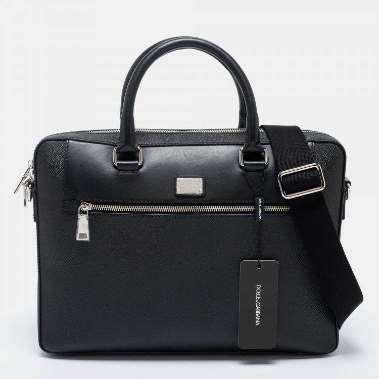 Pre Owned Dolce & Gabbana Black Leather Briefcase