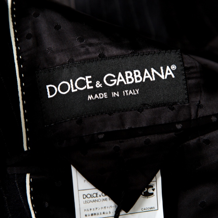 Pre Owned Dolce and Gabbana Colorblock Striped Wool Double Breasted Blazer S