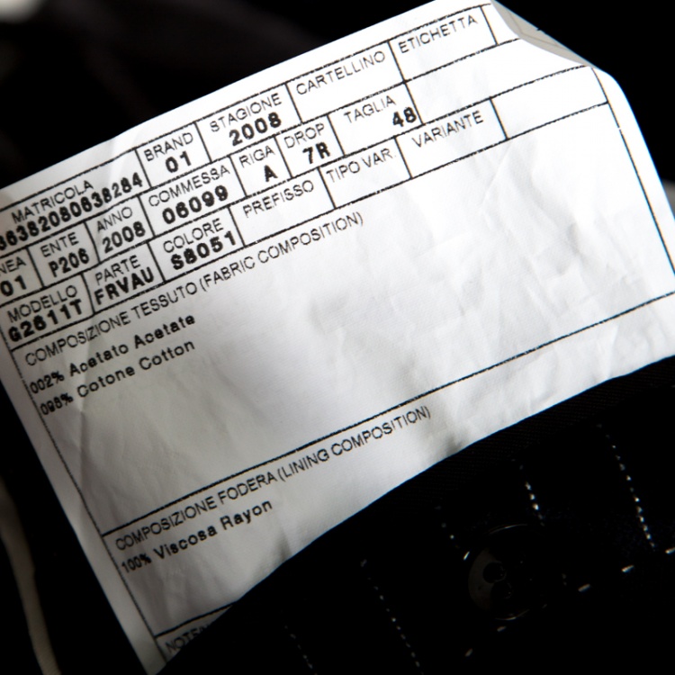 مملوكة مسبقًا Dolce and Gabbana Black Striped Velvet Martini Blazer M