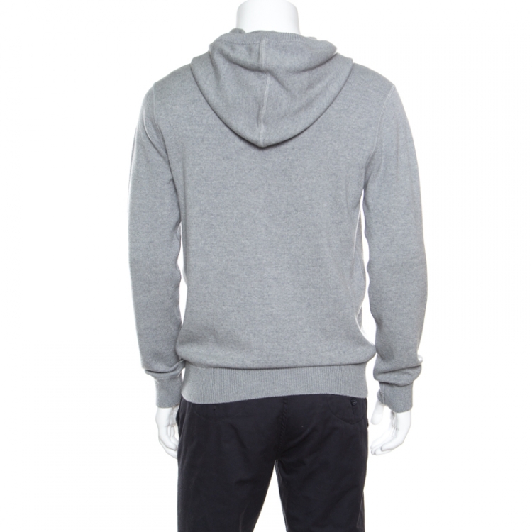مملوكة مسبقًا Dolce And Gabbana Grey Wool Hooded Pullover XL