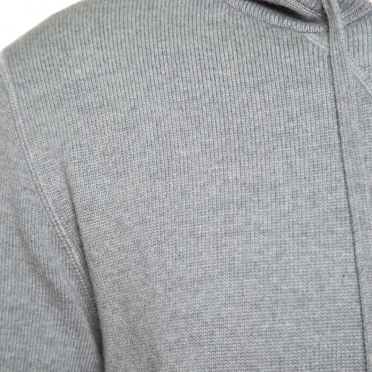 مملوكة مسبقًا Dolce And Gabbana Grey Wool Hooded Pullover XL
