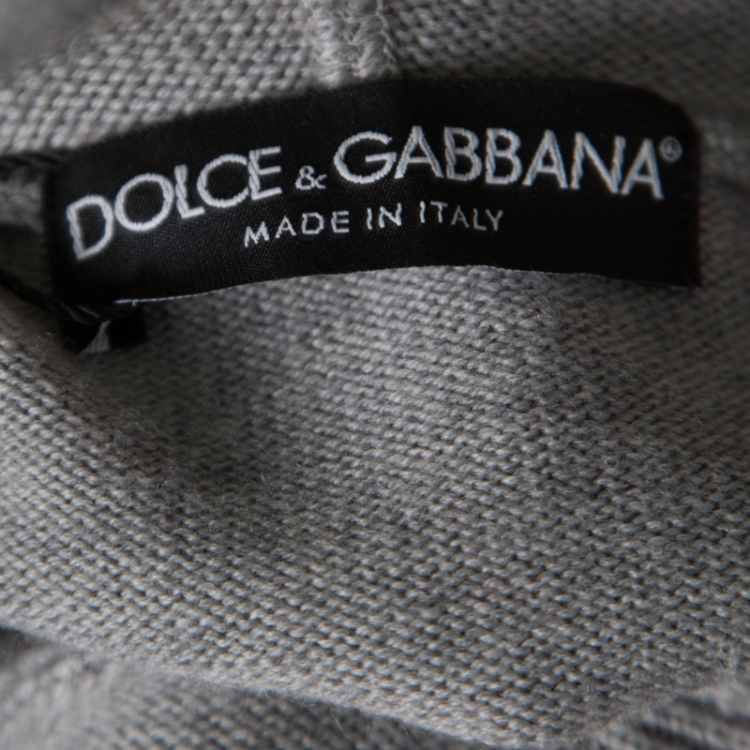 مملوكة مسبقًا Dolce And Gabbana Grey Wool Hooded Pullover XL