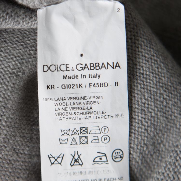 مملوكة مسبقًا Dolce And Gabbana Grey Wool Hooded Pullover XL