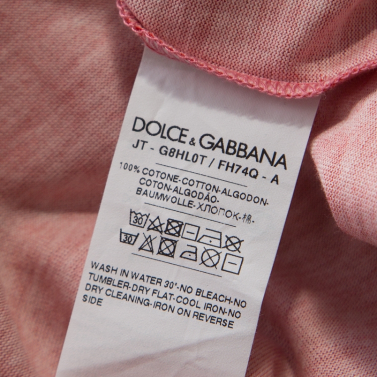 Pre Owned Dolce & Gabbana Red Cotton Jersey Crown Heart Print T-Shirt L