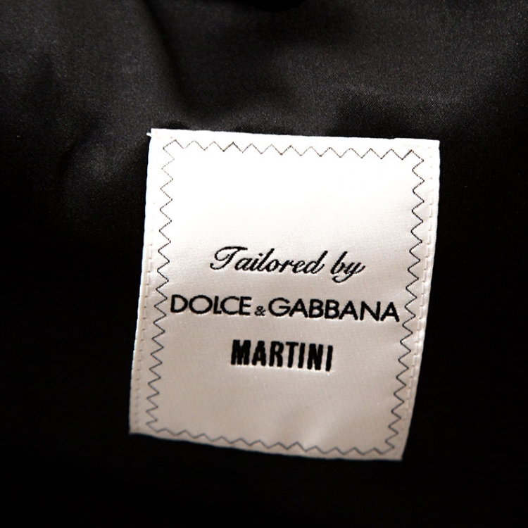 Pre Owned Dolce & Gabbana Black & Burgundy Jacquard Three Piece Martini Suit XXL