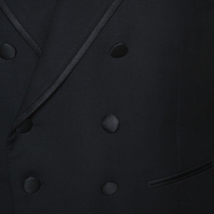 Pre Owned Dolce & Gabbana Black Wool Three Piece Tailcoat Suit XL