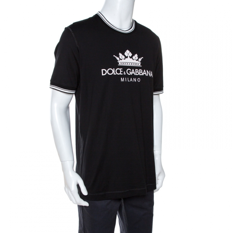 chaos Wanorde verraad Dolce & Gabbana Black Crown Logo Print Cotton T-Shirt XXL Dolce & Gabbana |  TLC