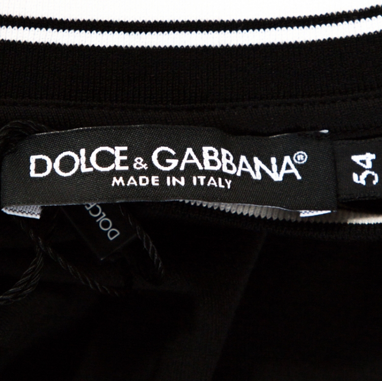 Pre Owned Dolce & Gabbana Black Crown Logo Print Cotton T-Shirt XXL