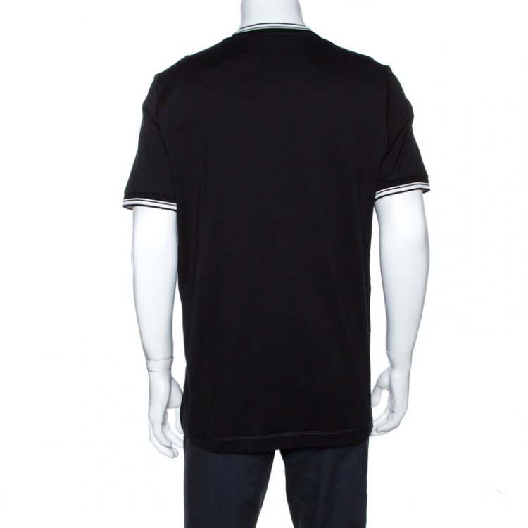 Pre Owned Dolce & Gabbana Black Crown Logo Print Cotton T-Shirt XXL