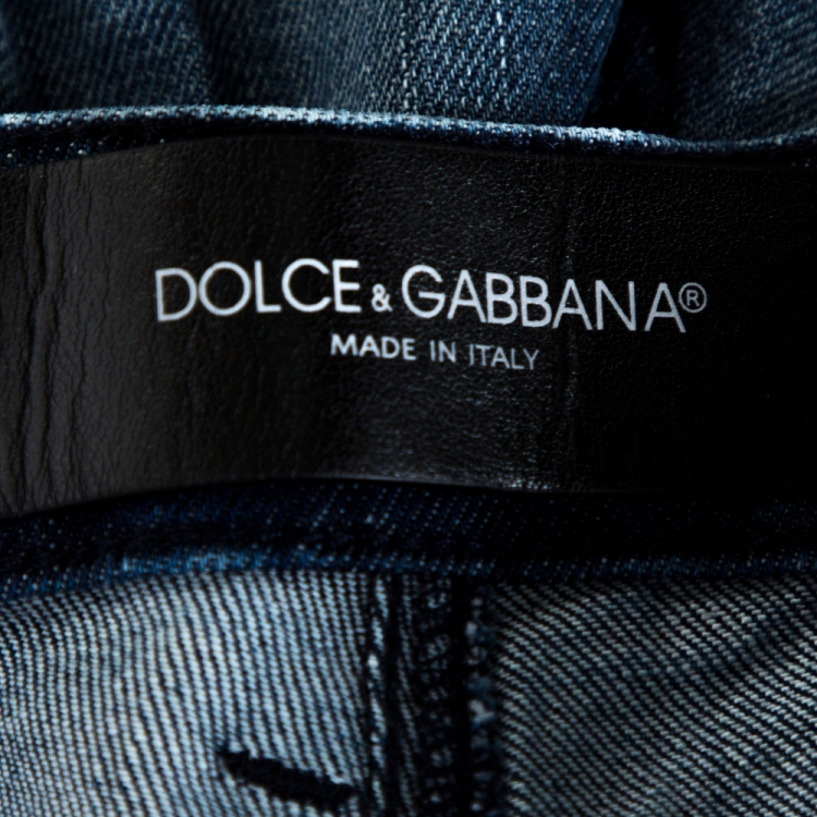 Pre Owned Dolce & Gabbana 14 Indigo Medium Wash Stretch Denim Jeans L