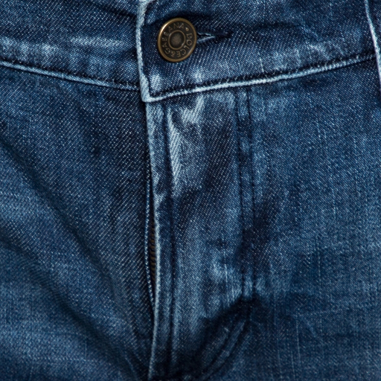 Pre Owned Dolce & Gabbana 14 Indigo Medium Wash Stretch Denim Jeans L