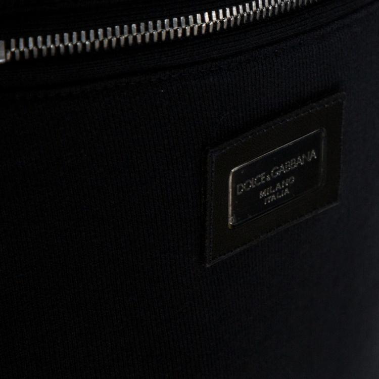 Pre Owned Dolce & Gabbana Navy Blue Cotton Logo Silver Plate Detail Sweatpants IT 50