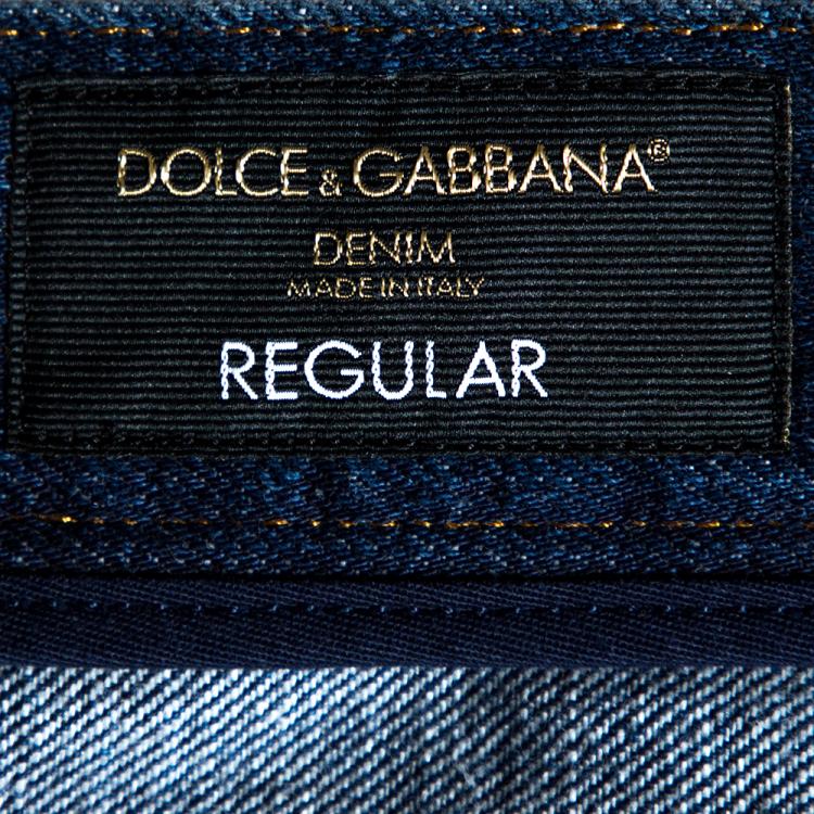 Pre Owned Dolce & Gabbana Blue Denim Regular Slim Jeans IT 48