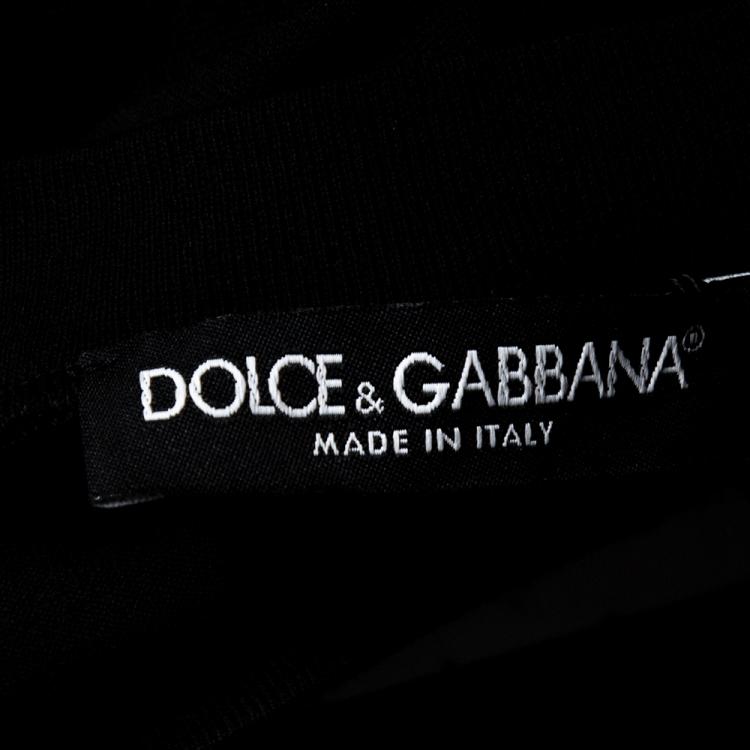 Pre Owned Dolce & Gabbana Black Cotton Logo Sleeveless T Shirt IT 46