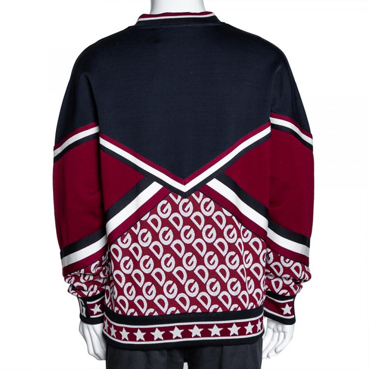 Pre Owned Dolce & Gabbana Multicolor DG Mania Print Jersey Crew Neck Sweatshirt IT 50