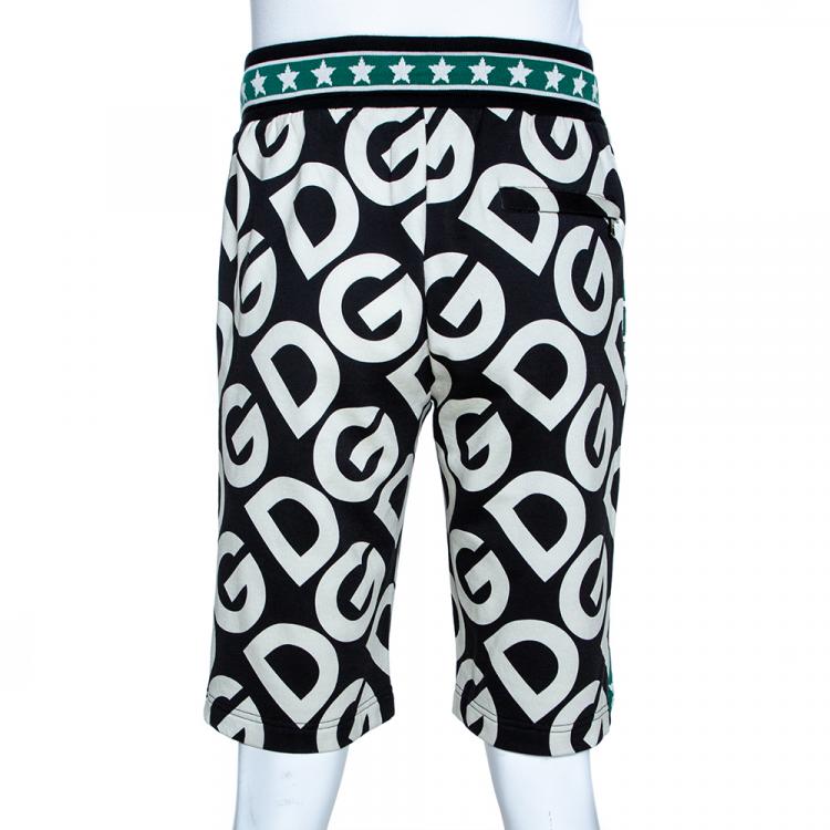 Pre Owned Dolce & Gabbana Multicolor DG Mania Print Cotton Jersey Track Shorts IT 46