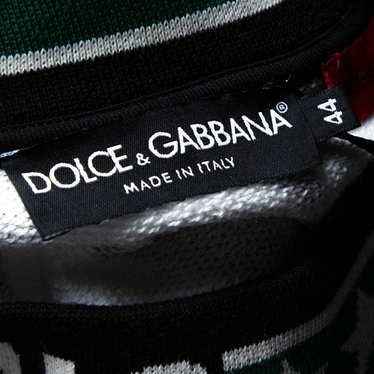 Pre Owned Dolce & Gabbana Multicolor DG Mania Print Cotton Jersey Crew Neck Sweatshirt IT 44