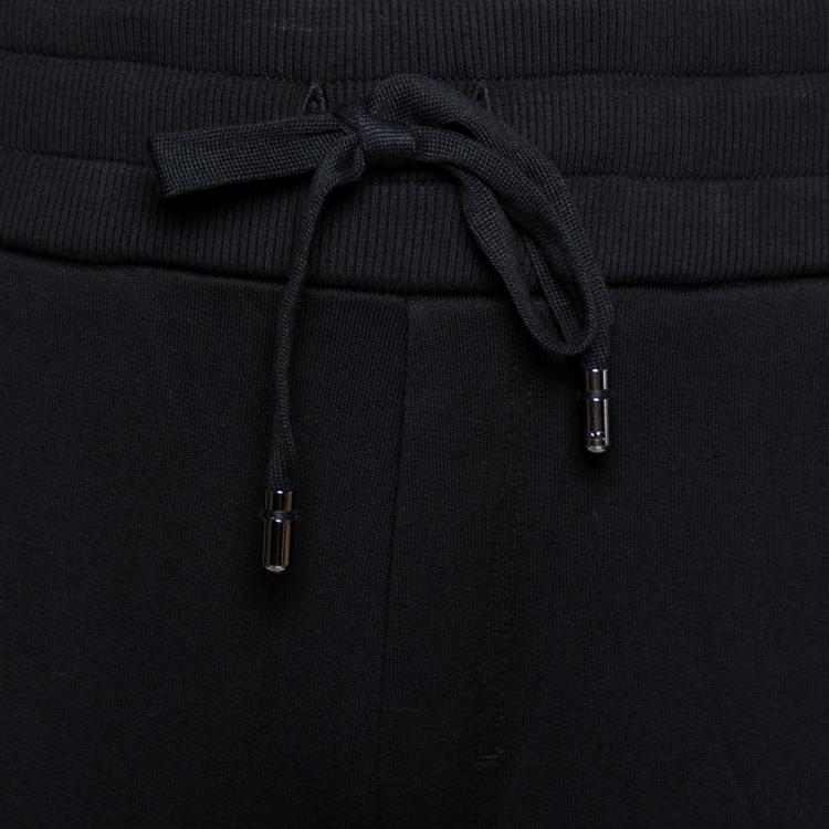 Pre Owned Dolce & Gabbana Black Cotton Blend Drawstring Waist Track Pants IT 46