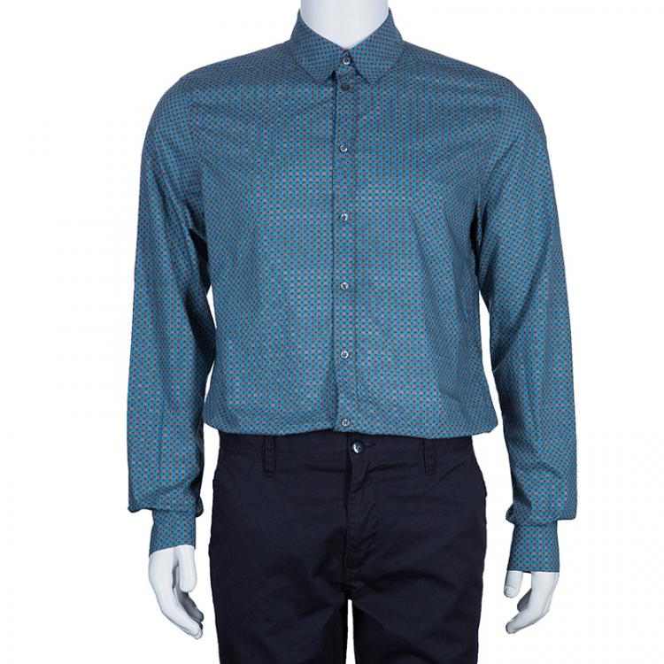 Pre Owned Dolce & Gabbana Blue Abstract Shirt L