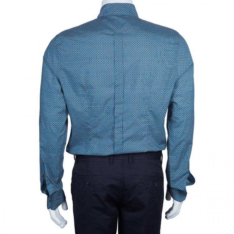 Pre Owned Dolce & Gabbana Blue Abstract Shirt L