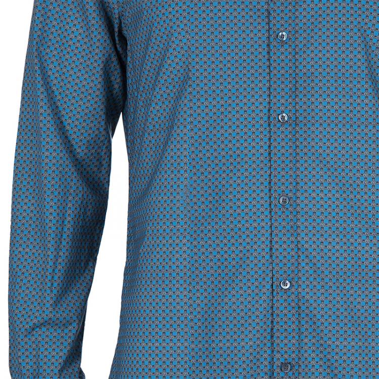 Pre Owned Dolce & Gabbana Blue Abstract Shirt L