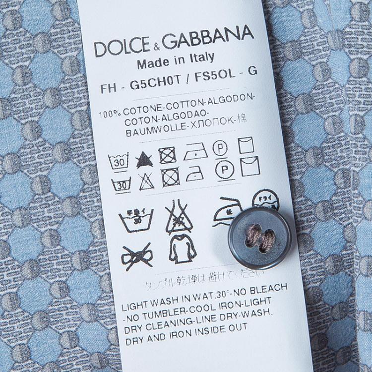 Pre Owned Dolce & Gabbana Blue Abstract Shirt L